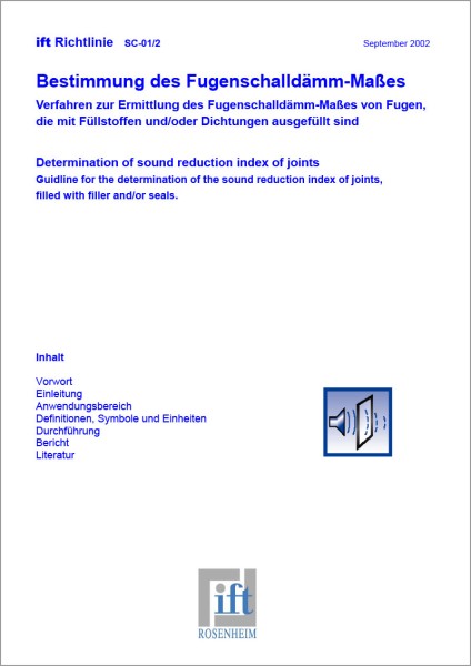 ift-Richtlinie SC-01/2 – Bestimmung des Fugenschalldämm-Maßes