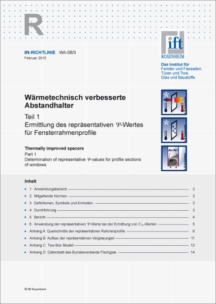 ift-Richtlinie WA-08/3 – Wärmetechnisch verbesserte Abstandhalter Teil 1